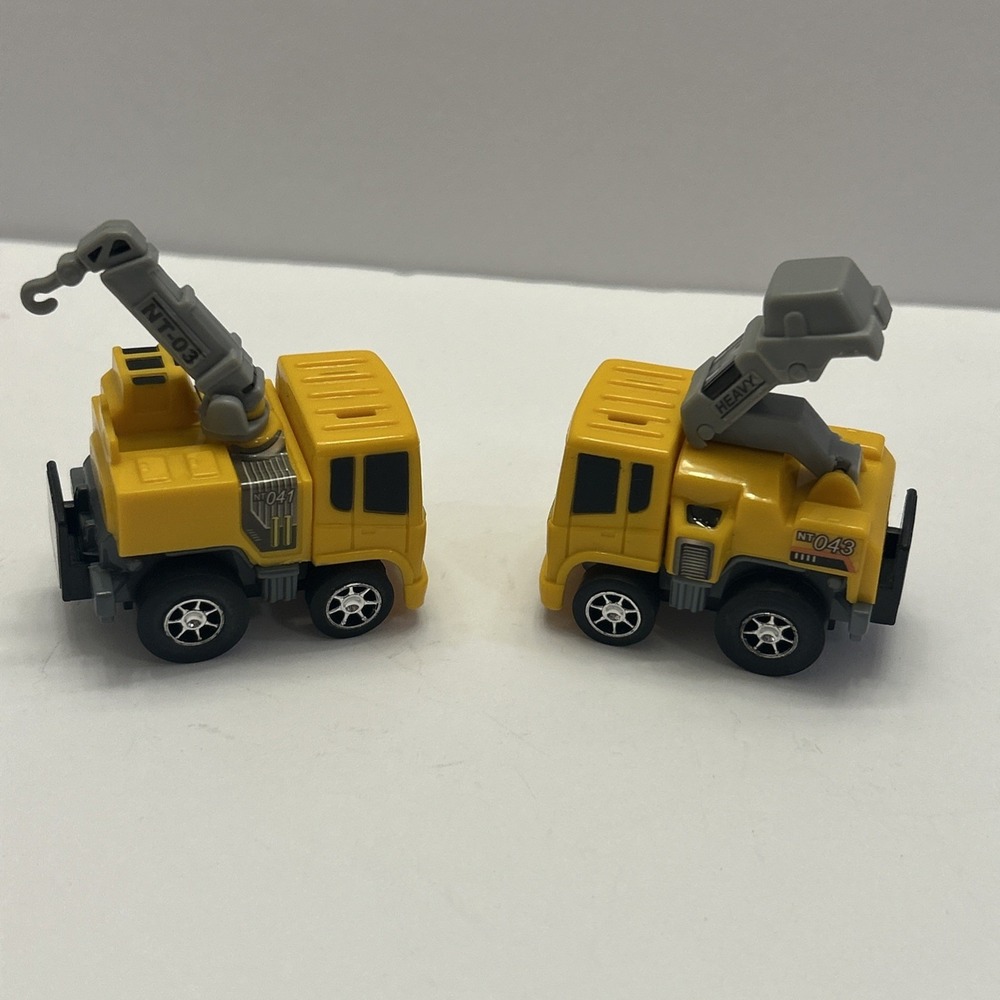 Nano Autos Construction Toy Trucks Set of 2 - Crane #041 & Cement Mixer #043